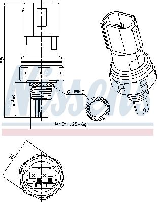 NISSENS 301201 - Пневматичний вимикач, кондиціонер autozip.com.ua