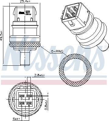 Nissens 207090 - Датчик, температура охолоджуючої рідини autozip.com.ua