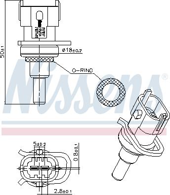 Nissens 207097 - Датчик, температура охолоджуючої рідини autozip.com.ua