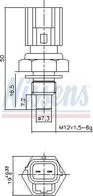 Nissens 207043 - Датчик, температура охолоджуючої рідини autozip.com.ua