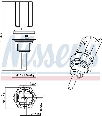 Nissens 207004 - Датчик, температура охолоджуючої рідини autozip.com.ua