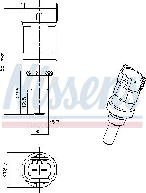NISSENS 207107 - Датчик, температура охолоджуючої рідини autozip.com.ua