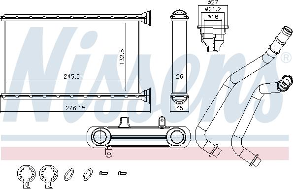 Nissens 707190 - Теплообмінник, опалення салону autozip.com.ua