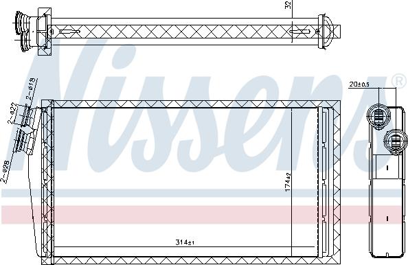 Nissens 707206 - Теплообмінник, опалення салону autozip.com.ua