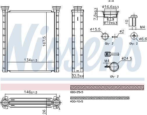 NISSENS 707280 - Теплообмінник, опалення салону autozip.com.ua