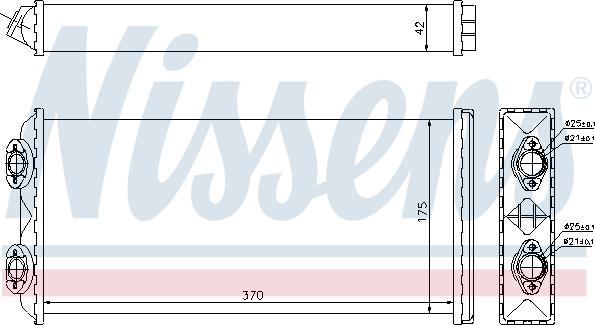 Nissens 71925 - Теплообмінник, опалення салону autozip.com.ua