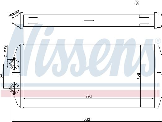 Nissens 71164 - Радіатор системи обігріву салону autozip.com.ua