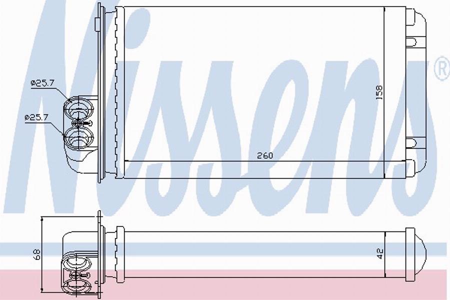 Nissens 73257 - Теплообмінник, опалення салону autozip.com.ua