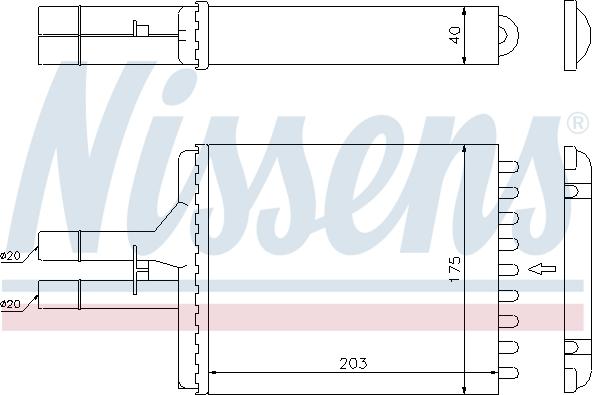 Nissens 72656 - Теплообмінник, опалення салону autozip.com.ua