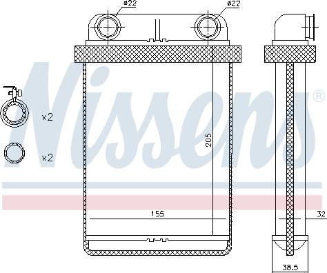 Nissens 72671 - Теплообмінник, опалення салону autozip.com.ua