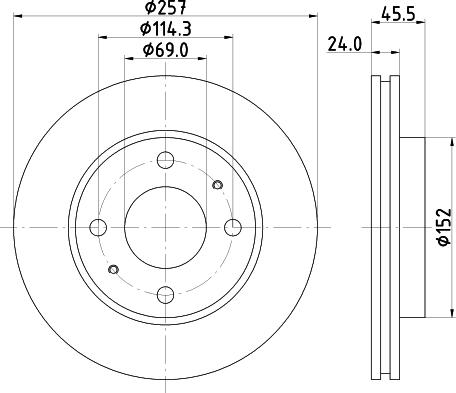 Nisshinbo ND6044K - Гальмівний диск autozip.com.ua