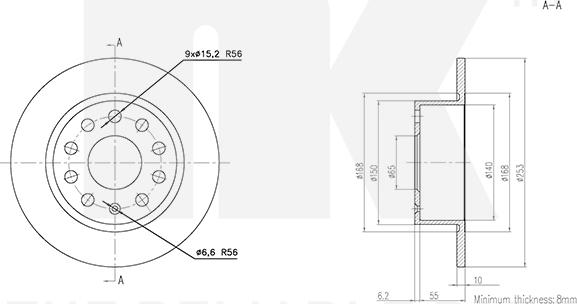 NK 314307 - Гальмівний диск autozip.com.ua