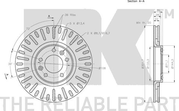 NK 311948 - Гальмівний диск autozip.com.ua