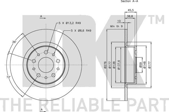 NK 311021 - Гальмівний диск autozip.com.ua