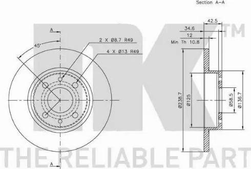 NK 312311 - Гальмівний диск autozip.com.ua