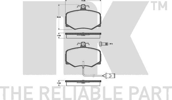 NK 221209 - Гальмівні колодки, дискові гальма autozip.com.ua