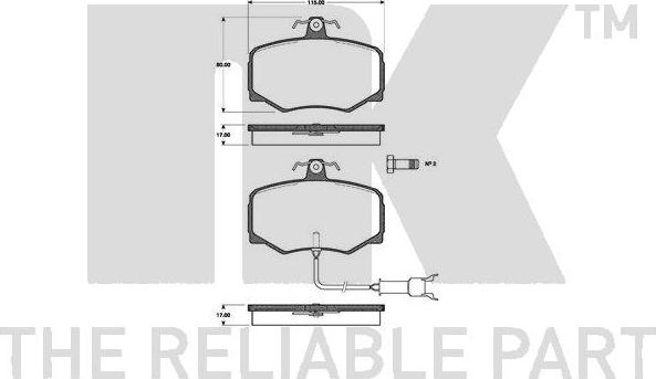 NK 221212 - Гальмівні колодки, дискові гальма autozip.com.ua