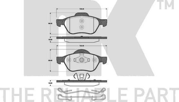 NK 223956 - Гальмівні колодки, дискові гальма autozip.com.ua