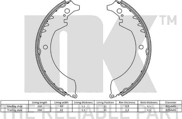 NK 2751419 - Комплект гальм, барабанний механізм autozip.com.ua