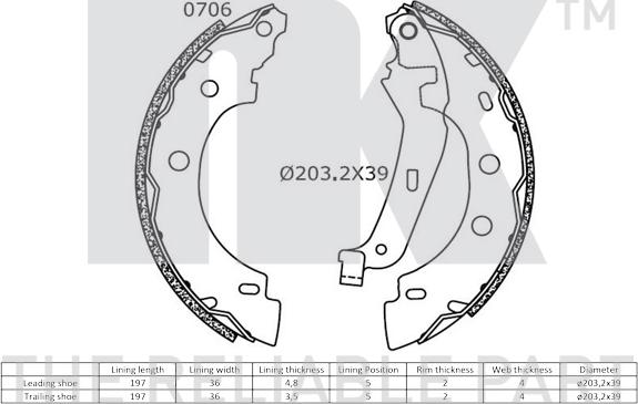 NK 2739635 - Комплект гальм, барабанний механізм autozip.com.ua