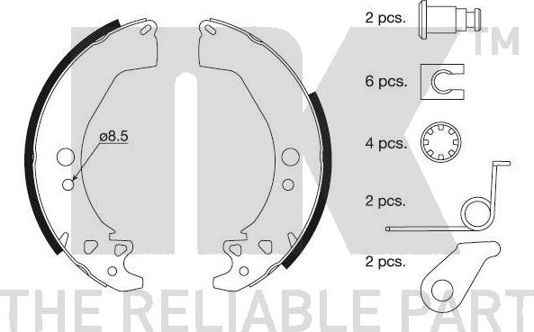 NK 2737649 - Комплект гальм, барабанний механізм autozip.com.ua
