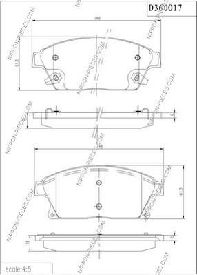 NPS D360O17 - Гальмівні колодки, дискові гальма autozip.com.ua