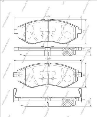 NPS D360O20 - Гальмівні колодки, дискові гальма autozip.com.ua