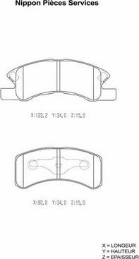 NPS D360U03 - Гальмівні колодки, дискові гальма autozip.com.ua