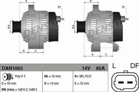 Denso DAN1063 - Генератор autozip.com.ua