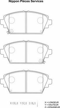 NPS H360A45 - Гальмівні колодки, дискові гальма autozip.com.ua