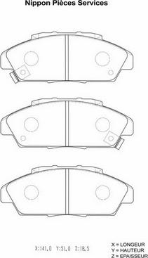 NPS H360A51 - Гальмівні колодки, дискові гальма autozip.com.ua