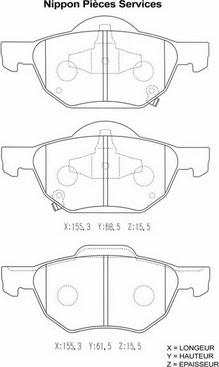 NPS H360A07 - Гальмівні колодки, дискові гальма autozip.com.ua