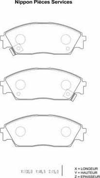 NPS H360A23 - Гальмівні колодки, дискові гальма autozip.com.ua