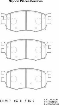 NPS H360I24 - Гальмівні колодки, дискові гальма autozip.com.ua