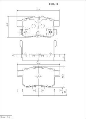 NPS H361A19 - Гальмівні колодки, дискові гальма autozip.com.ua