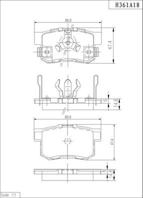 NPS H361A18 - Гальмівні колодки, дискові гальма autozip.com.ua