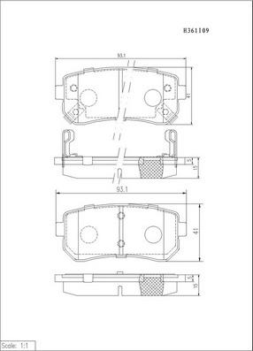 NPS H361I09 - Гальмівні колодки, дискові гальма autozip.com.ua