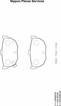 NPS H361I02 - Гальмівні колодки, дискові гальма autozip.com.ua