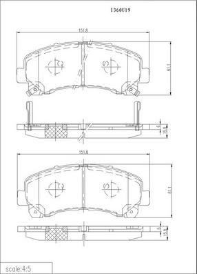 NPS I360U19 - Гальмівні колодки, дискові гальма autozip.com.ua