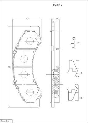 NPS I360U16 - Гальмівні колодки, дискові гальма autozip.com.ua