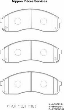 NPS K360A08 - Гальмівні колодки, дискові гальма autozip.com.ua