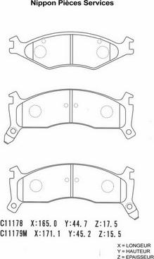 NPS K360A02 - Гальмівні колодки, дискові гальма autozip.com.ua