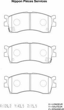 NPS K360A12 - Гальмівні колодки, дискові гальма autozip.com.ua