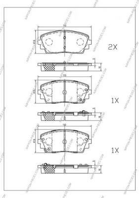 NPS K360A25 - Гальмівні колодки, дискові гальма autozip.com.ua