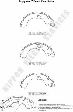 NPS M350A07 - Комплект гальм, барабанний механізм autozip.com.ua