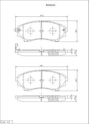 NPS M360A22 - Гальмівні колодки, дискові гальма autozip.com.ua