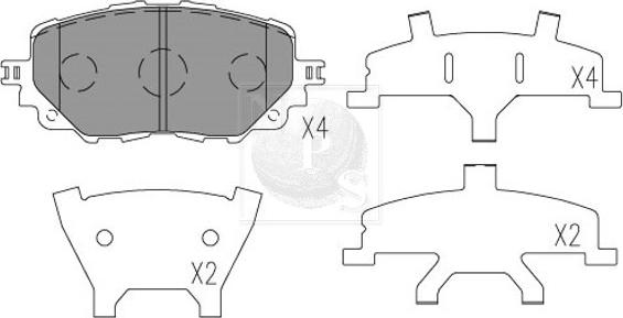 NPS M360A74 - Гальмівні колодки, дискові гальма autozip.com.ua