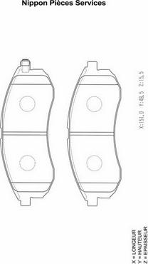 NPS M360I16 - Гальмівні колодки, дискові гальма autozip.com.ua