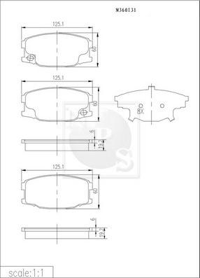 NPS M360I31 - Гальмівні колодки, дискові гальма autozip.com.ua