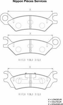 NPS M361A00 - Гальмівні колодки, дискові гальма autozip.com.ua